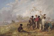 Thomas Baines Thomas Baines with Aborigines near the mouth of the Victoria River china oil painting artist